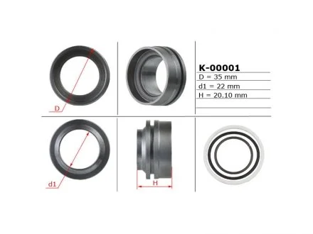 Поршень штока рульової рейки 22,00/35,00/20,10 FORD Fiesta 02-09, Fusion 02-12; MAZDA 2 DY 03-07 EMMETEC K-00001