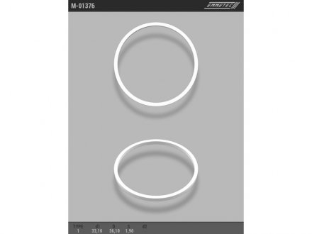Кольцо тефлоновое ГПК O33,1x36,1 S1,9 тип 1 EMMETEC M-01376
