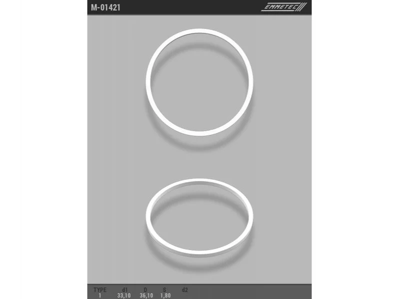 Кольцо тефлоновое ГПК O33,1x36,1 S1,8 тип 1 EMMETEC M-01421 (фото 1)