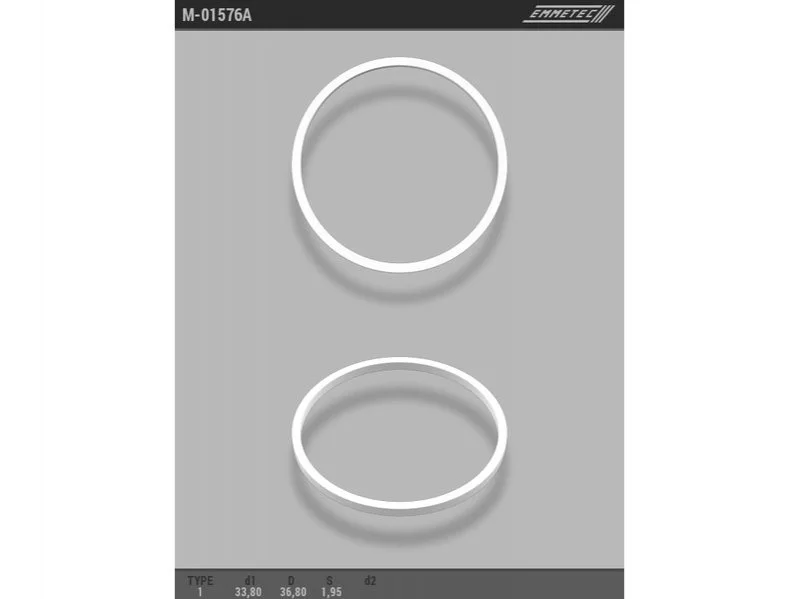Кольцо тефлоновое ГПК O33,8x36,8 S1,95 тип 1 EMMETEC M-01576A (фото 1)