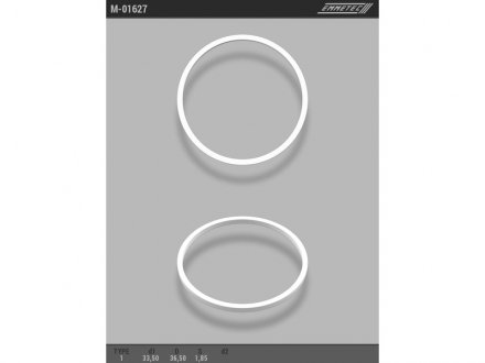 Кольцо тефлоновое ГПК O33,5x36,5 S1,85 тип 1 EMMETEC M-01627
