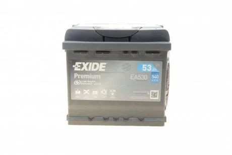 Аккумулятор 53Ah-12v Exide PREMIUM (207х175х190), R, EN540 EXIDE EA530