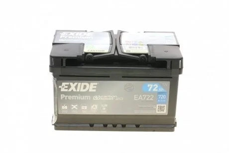 Аккумулятор 72Ah-12v PREMIUM (278х175х175), R, EN720 EXIDE EA722