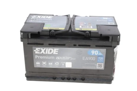 Аккумулятор 90Ah-12v PREMIUM (315х175х190), R, EN720 EXIDE EA900