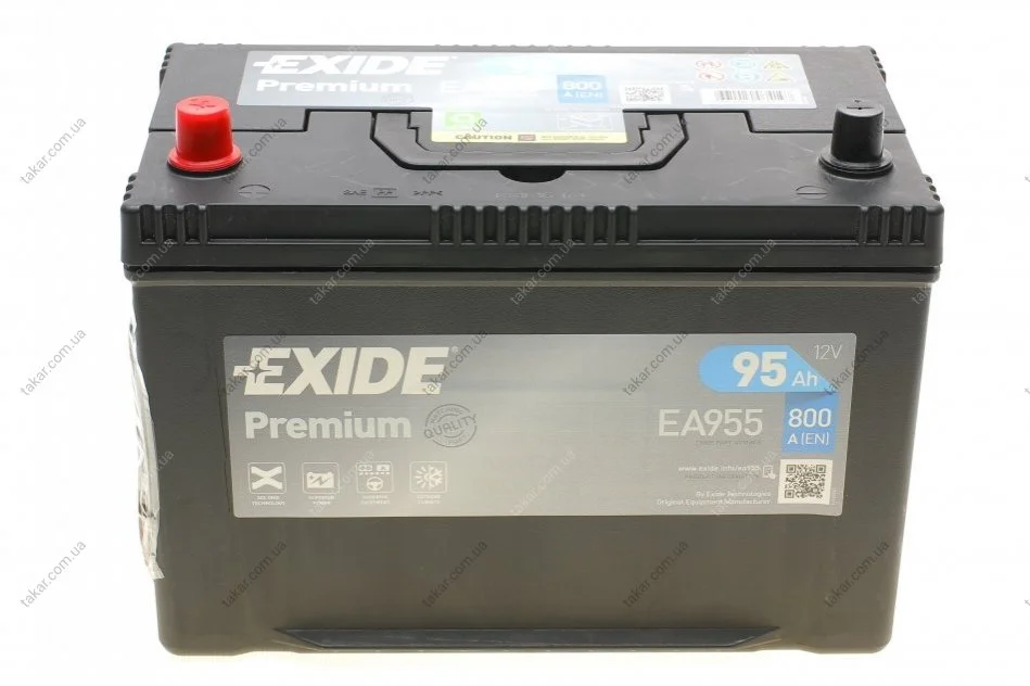 Акумулятор 95Ah-12v Exide PREMIUM (302х171х222), L, EN800 Азія EXIDE EA955 (фото 1)