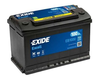 Акумулятор 100Ah-12v EXCELL (315х175х205),R,EN720 EXIDE EB1000