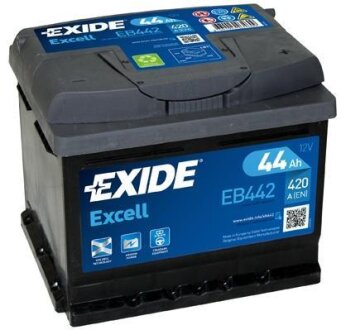 Акумулятор  12V/44Ah/420 (R+) (207х175х175) EXIDE EB442