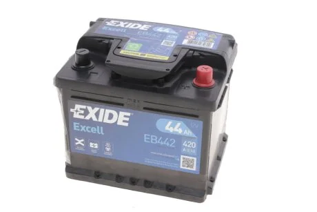 Акумулятор 12V/44Ah/420 (R+) (207х175х175) EXIDE EB442