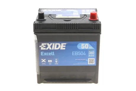 Акумулятор 12V/50Ah/360 (R+) (200х173х222) EXIDE EB504