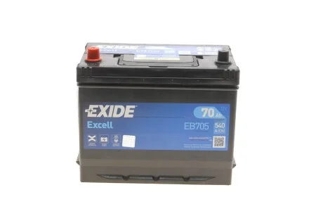 Аккумулятор 70Ah-12v EXCELL (266х172х223), L, EN540 Азия EXIDE EB705
