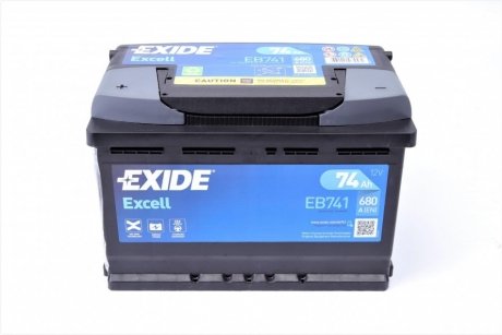 АКБ Excell 12В 74Аг 680А(EN) L+ EXIDE EB741