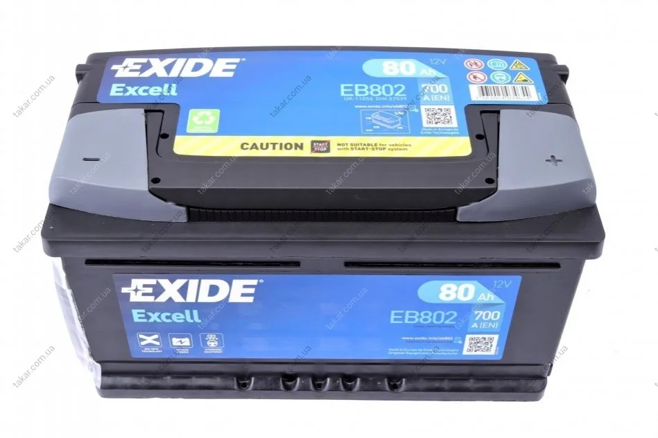 Акумулятор 80Ah-12v Exide EXCELL (315х175х175), R, EN700 EXIDE EB802 (фото 1)