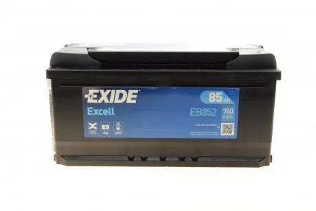 Фото 1 - акумулятор 85Ah-12v EXCELL(353х175х175),R,EN760 EXIDE EB852 Акумулятор 85Ah-12v EXCELL(353х175х175),R,EN760 EXIDE EB852 (фото 1)