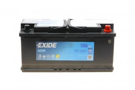 Акумулятор 106Ah-12v Exide AGM (392х175х190),R,EN950 EXIDE EK1060