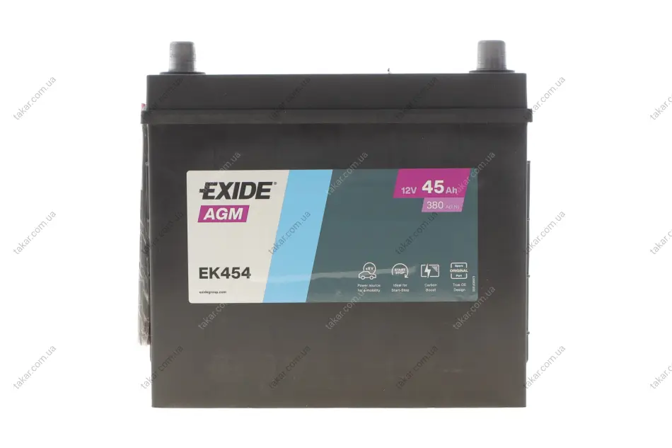 Акумулятор 45Ah-12v Exide AGM (237х127х227),R,EN380 Азія EXIDE EK454 (фото 1)