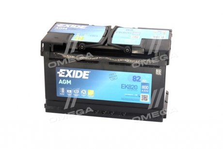 Аккумулятор 82Ah-12v AGM (315х175х190),R,EN800 EXIDE EK820