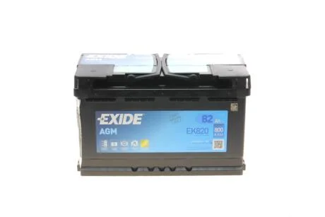 Аккумулятор 82Ah-12v AGM (315х175х190),R,EN800 EXIDE EK820