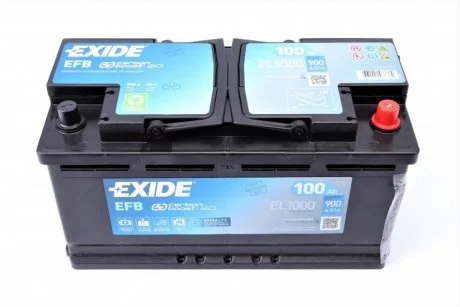 Аккумулятор 100Ah-12v Exide EFB (353х175х190), R, EN900 EXIDE EL1000