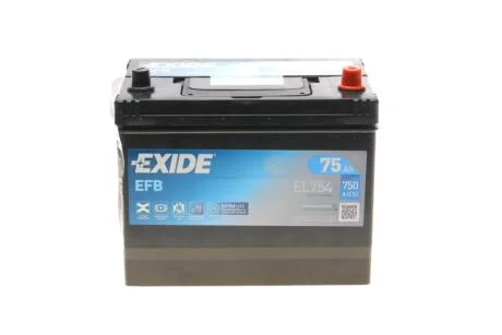 Акумулятор EFB 12В 75Аг 750А(ASIA) R+ EXIDE EL754