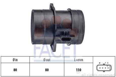 Датчик масової витрати повітря FACET 10.1446