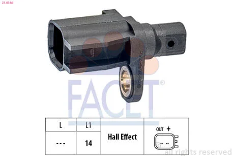 Датчик ABS (ABS) задній FACET 21.0186