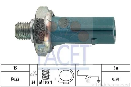 Датчик тиску олії FACET 7.0196