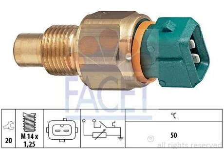 Датчик, температура охолоджуючої рідини (вир-во Facet) FACET 7.3542