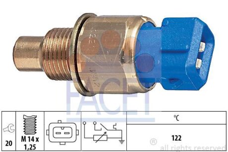 Датчик, температура охолоджуючої рідини FACET 7.3552