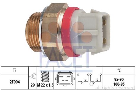 Термовимикач, вентилятор радіатора (в-во) FACET 7.5682