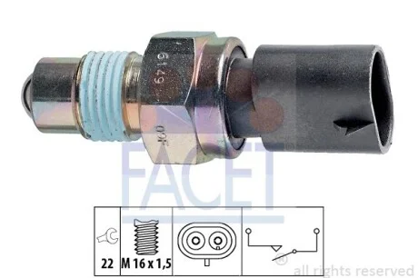 Датчик вмикання заднього ходу FACET 7.6149