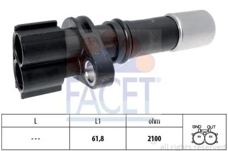 Датчик положения (оборотов) коленвала FACET 9.0633