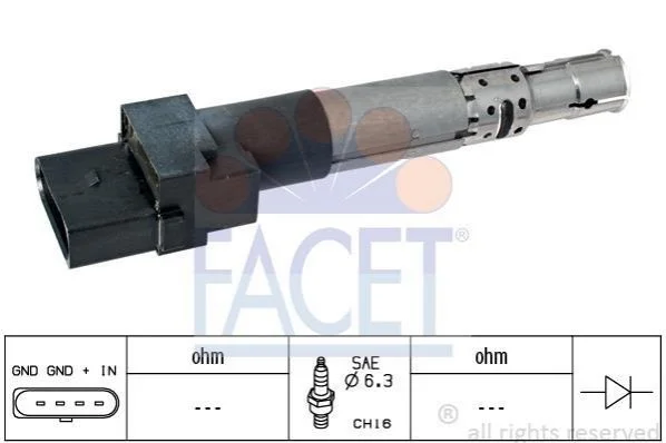 Катушка зажигания 12V FACET 9.6334 (фото 1)