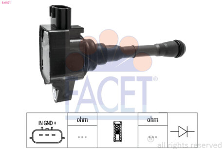 Катушка системы зажигания FACET 9.6451