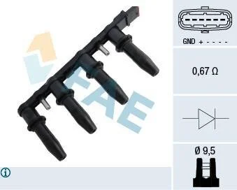 Катушка зажигания (вир-во) FAE 80291