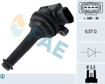 Катушка зажигания (вир-во) FAE 80302