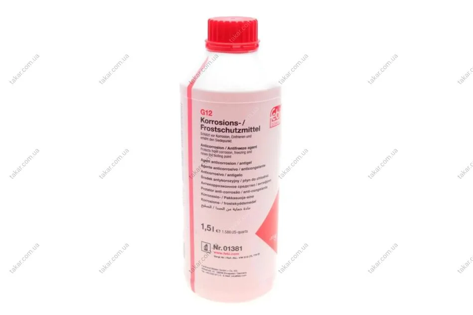 Антифриз-концентрат красный, -80 °C, G12, 1,5 л FEBI BILSTEIN 01381 (фото 1)