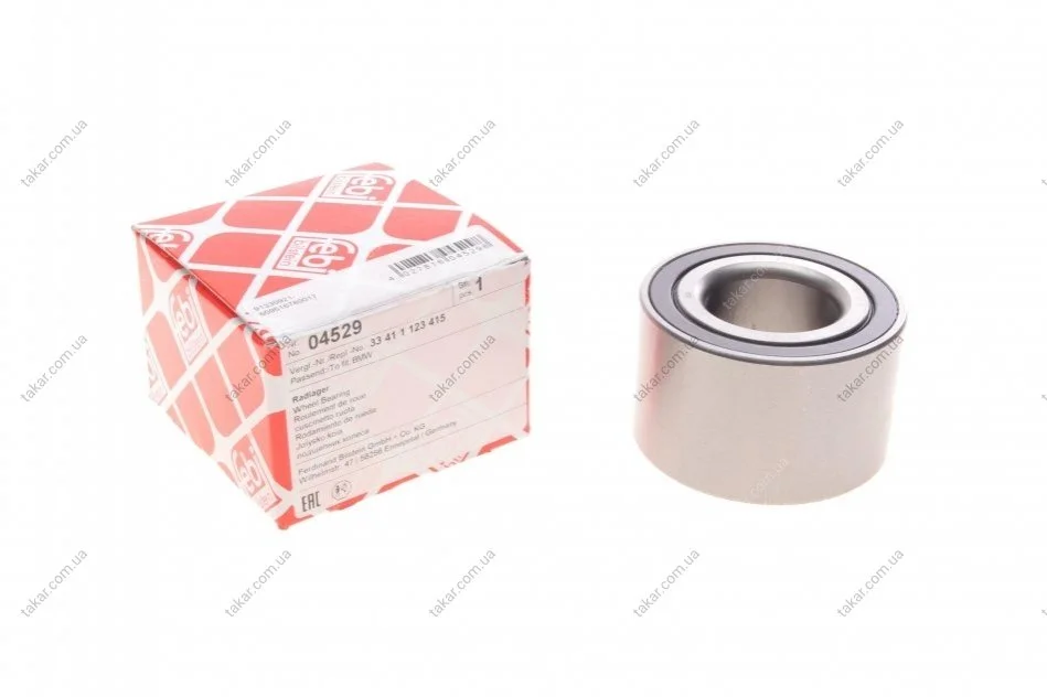 Подшипник ступицы колеса Обе оси, двухсторонняя сторона FEBI BILSTEIN 04529 (фото 1)