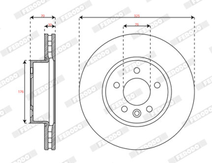 Фото гальмівний диск FERODO DDF3104C-1 Гальмівний диск FERODO DDF3104C-1