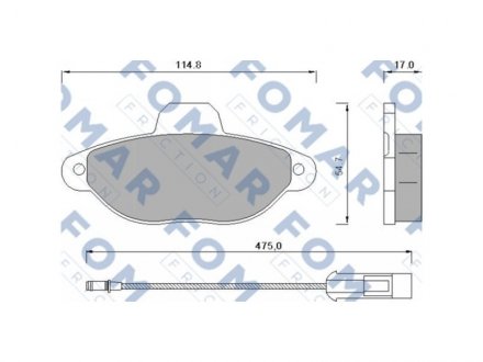 Колодки тормозные дисковые передние FIAT Punto 03-10, Panda 03-12, Seicento 98-10 FOMAR 582881