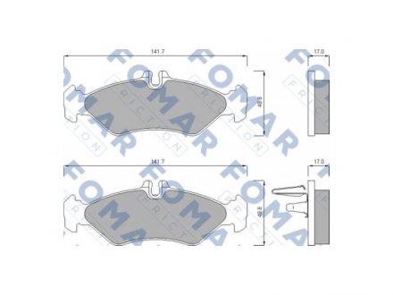 Колодки тормозные дисковые задние VW LT28-55 96-06; MERCEDES-BENZ Sprinter 901-905 95-06 FOMAR 627481