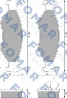 Тормозные колодки передние дисковые FOMAR FO 430981