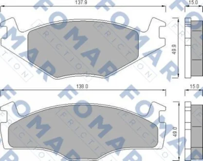 Тормозные колодки передние дисковые FOMAR FO 436481