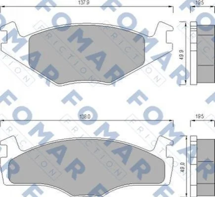 Гальмівні колодки передні дискові FOMAR FO 436681 (фото 1)