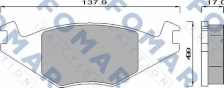 Тормозные колодки передние дисковые FOMAR FO 436881