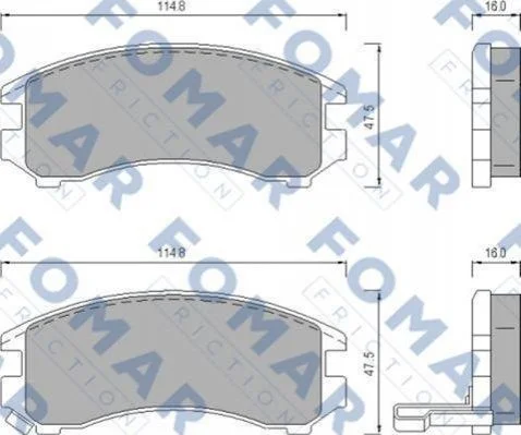 Гальмівні колодки передні дискові FOMAR FO 443681 (фото 1)