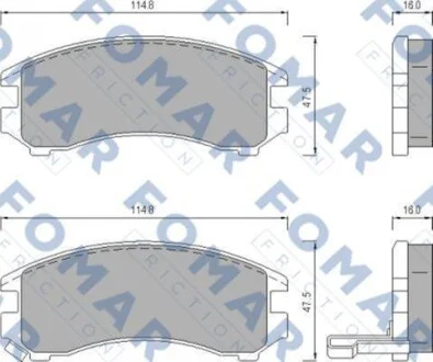 Гальмівні колодки передні дискові FOMAR FO 443681