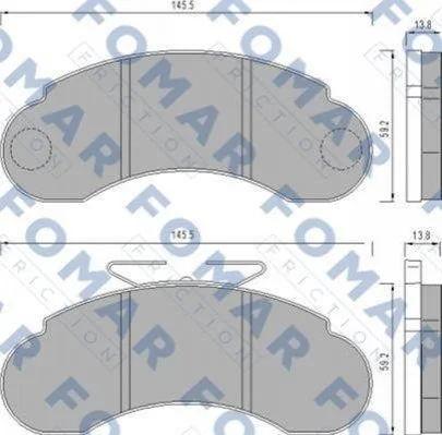 Гальмівні колодки передні дискові FOMAR FO 458581 (фото 1)