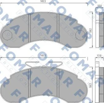 Гальмівні колодки передні дискові FOMAR FO 458581