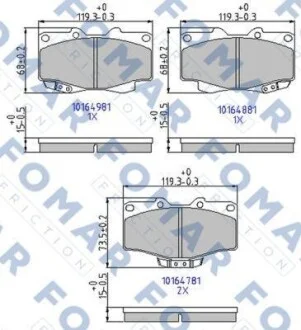 Гальмівні колодки передні дискові FOMAR FO 464781