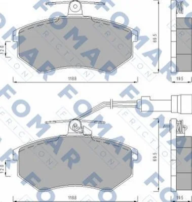 Колодки гальмівні дискові FOMAR FO 488681 (фото 1)